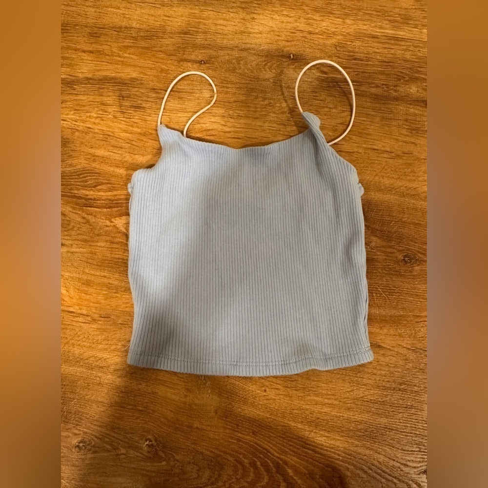 Garage Blue ribbed bungee strap tank in a size​​​​